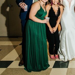 Azazie bridesmaid dress dark green